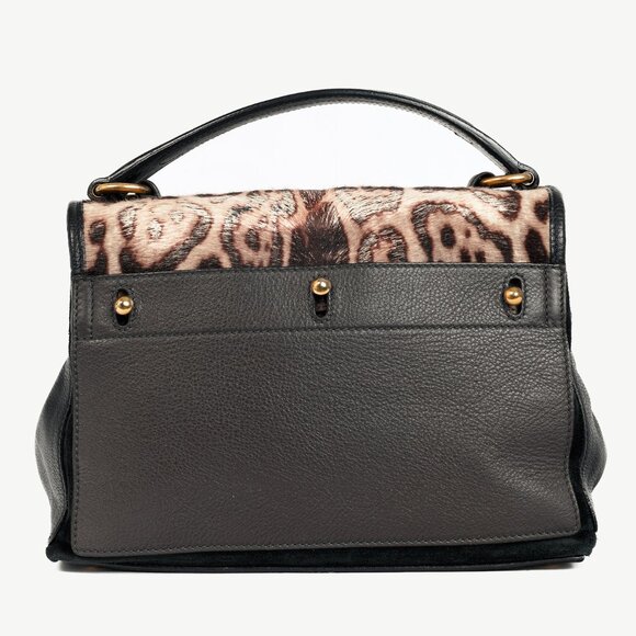 Yves Saint Laurent Small Muse Two Grey Leopard-Calf Hair 2-Way Top-Handle Bag - Picture 4 of 13